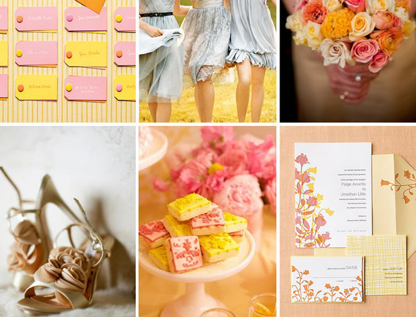 Нежный жёлтый с розовым