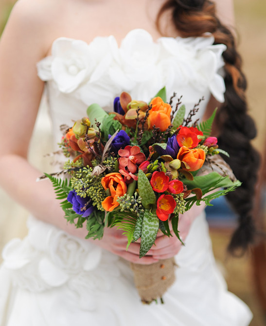 Оригинальное сочетание цветов в букете