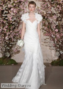 Платье Русалка с драпировками Болеро из розочек и вышивки