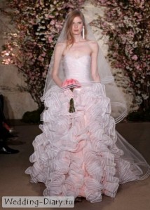 Розовое свадебное платье Пышное романтичное платье