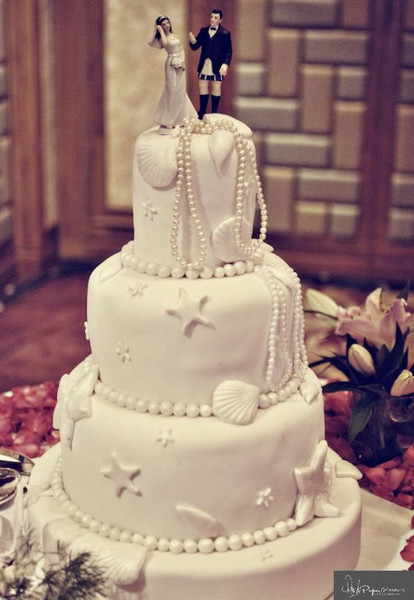 Трехьярусный торт в морском стиле Торт морской тематики с фигурками