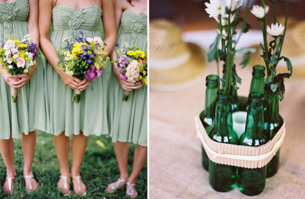 Зеленая свадебная фотосессия