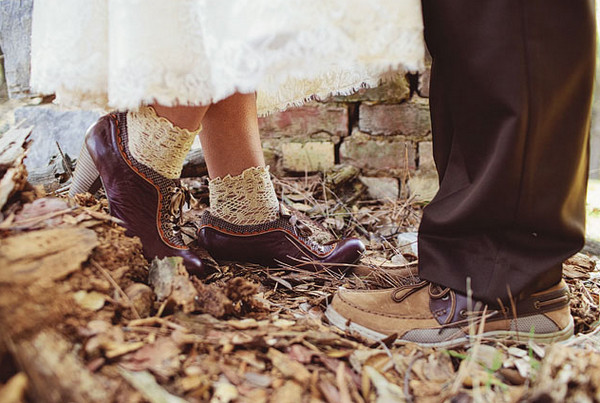 Кружевные вязаные носочки невесты Винтажная свадьба