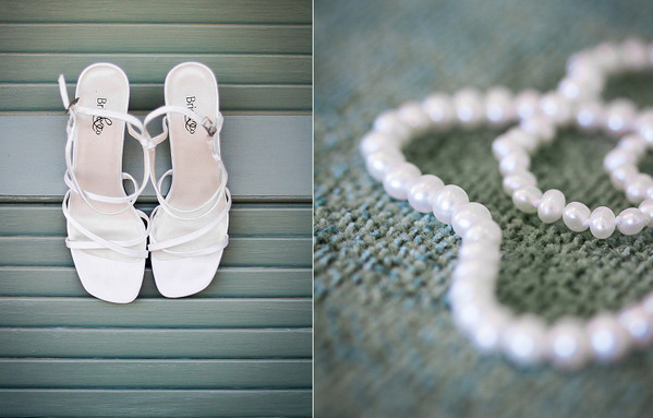 Свадебный туфли и жемчуг