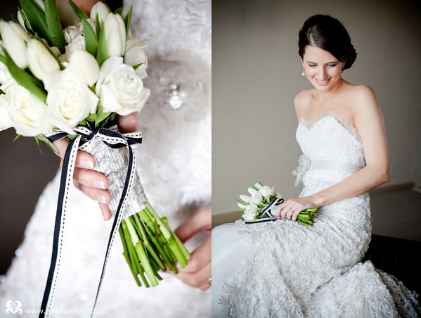 Белоснежные тюльпаны для романтических барышень Белый свадебный букет фото