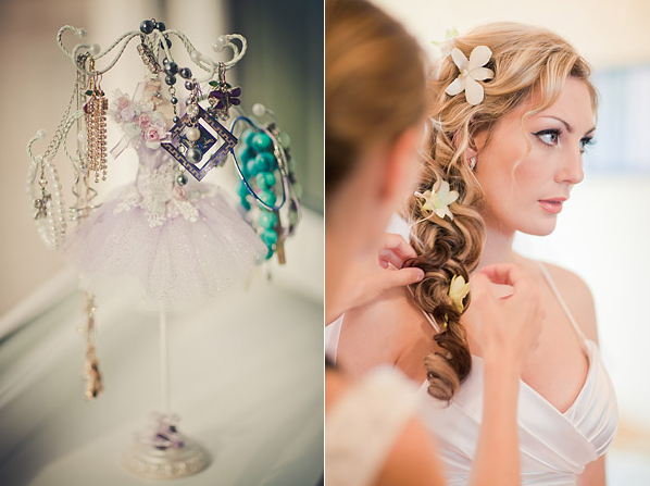 Украшение причёски живыми цветами