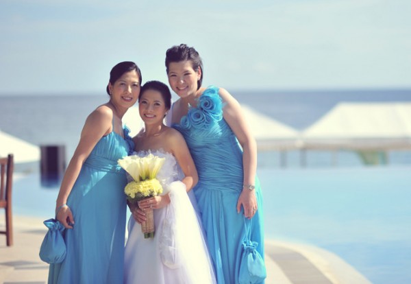 Бирюзовые платья для подружек невесты