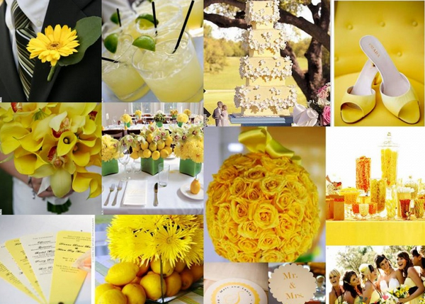 Яркая осення свадьба в желтом цвете