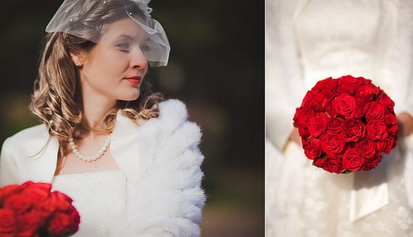 Букет невесты из красных роз