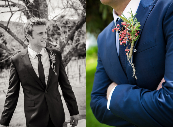 Хенд-мейд бутоньерка из ягод Оригинальный жених