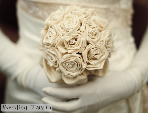 Свадебный букет из ткани