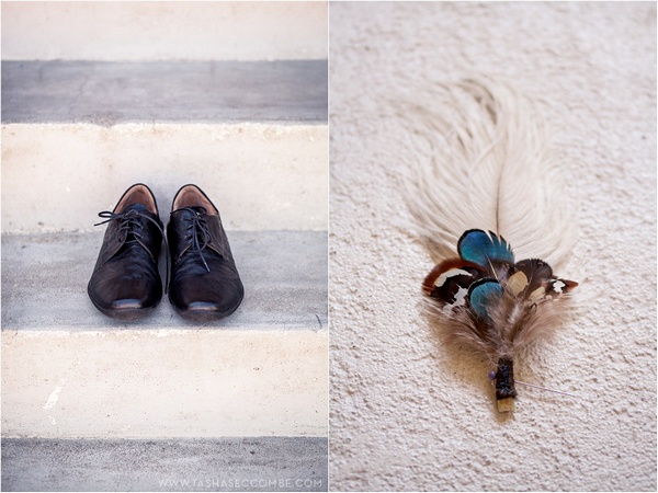 СТильная бутоньерка из перьев