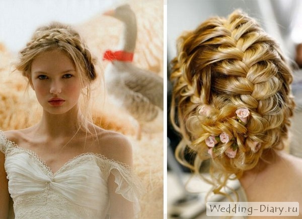 Свадебная прическа с красивым плетением