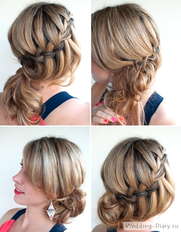 Вариант модной прически для невесты и её подружек