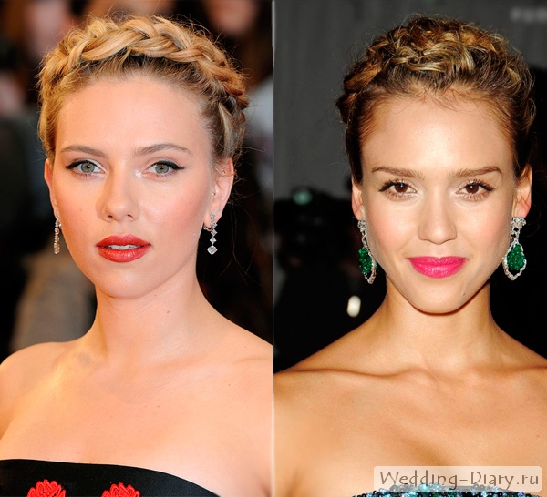 Высокая прическа на основе косы